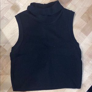 Black tank top, turtle neck, ribbed crop top NWOT
